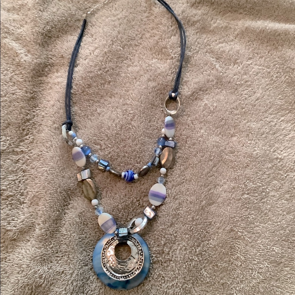 Lia Sophia blue multi necklace. NWOT